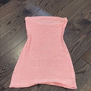 peppermayo Sparkling Pink Strapless Dress